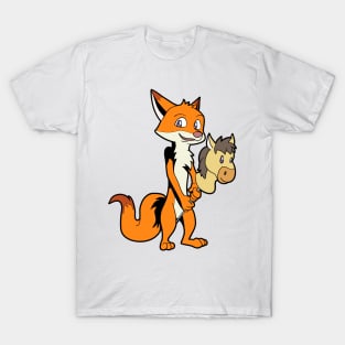 Fox Riding Hobby Horse - Hobby Horsing T-Shirt